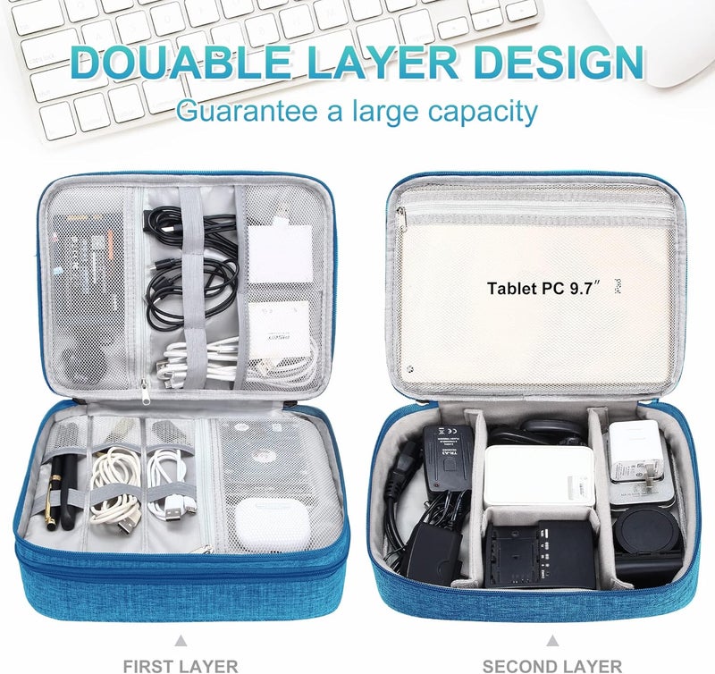 CILLA Electronics Organizer Travel, Travel Cord Organizer Case, Compact Electronics Accessories Bag for Cable, Cord, Charger, Phone - Image 2
